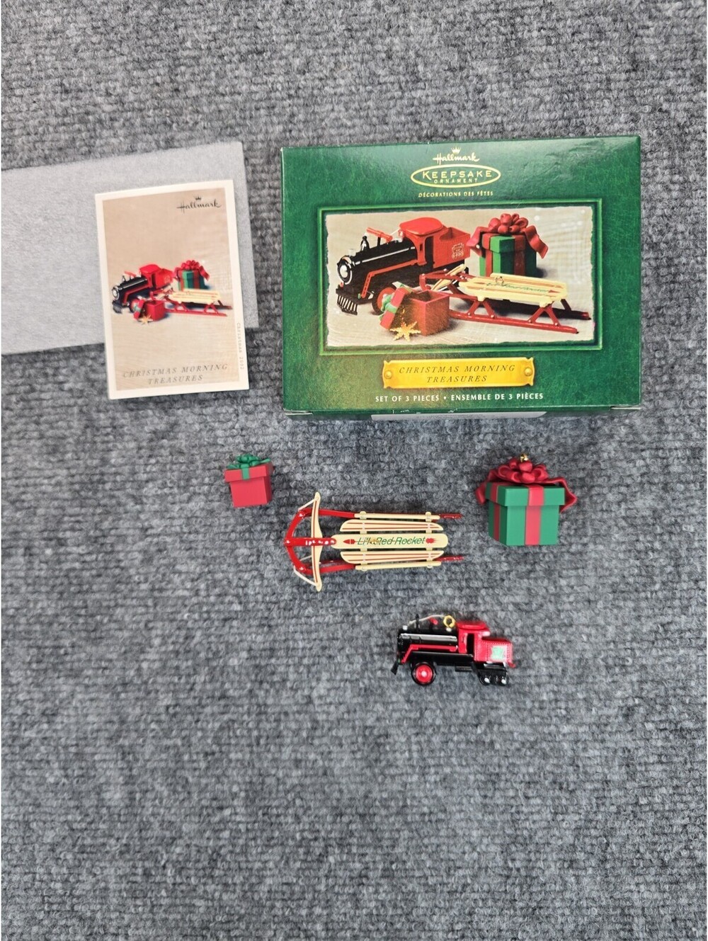 Vtg Hallmark Keepsake Ornament  Christmas Morning Treasures Set Of 4 2002